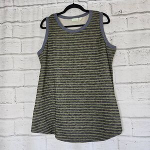 LOGO Lounge Lori Goldstein French Terry Striped Tank Rib Detail XL A289524